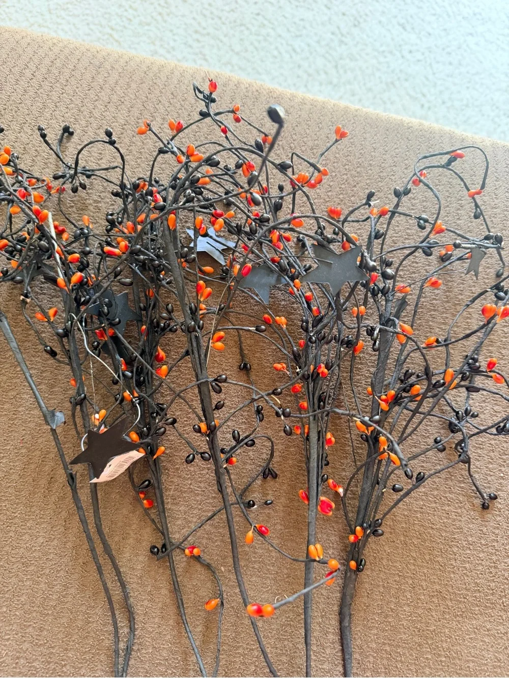 Black & Orange Halloween Berry Spray - Home Accents